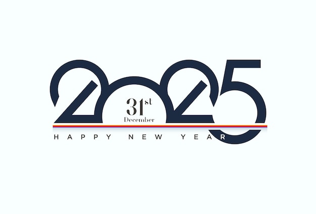 Vector happy new year 2024 con un design numerico unico e un design vettoriale di colorazione premium molto semplice per i manifesti dei calendari del 2025 e i post sui social media