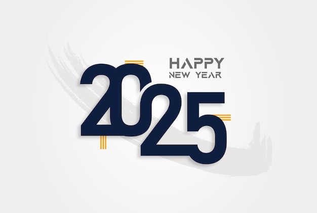Vector happy new year 2025 design and merry Christmas card with 2025 geometric vector