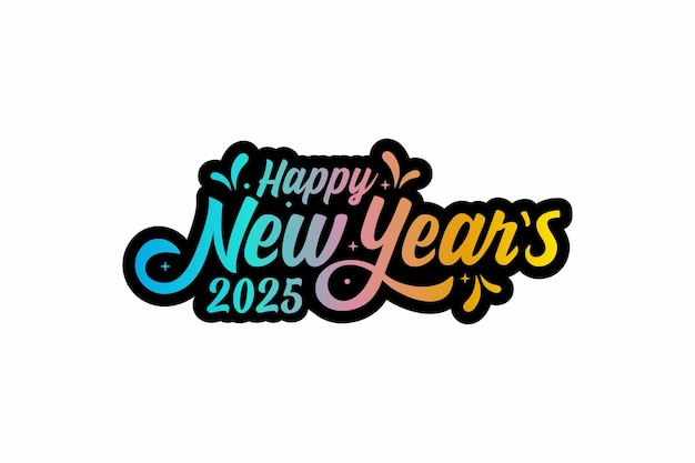 Vector happy new year 2025 with lettering