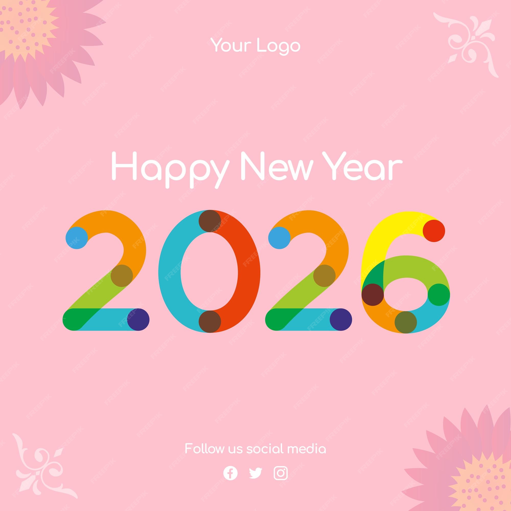 Premium Vector Vector happy new year 2026 banner design template