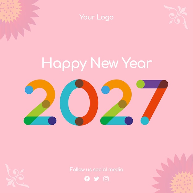 Vector buon anno nuovo 2027 modello di design del banner