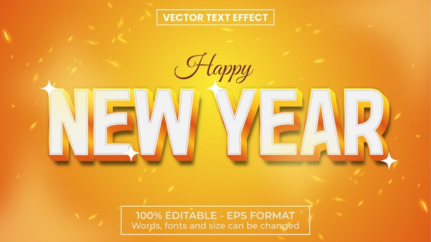 Vettore effetto di testo vector happy new year gold