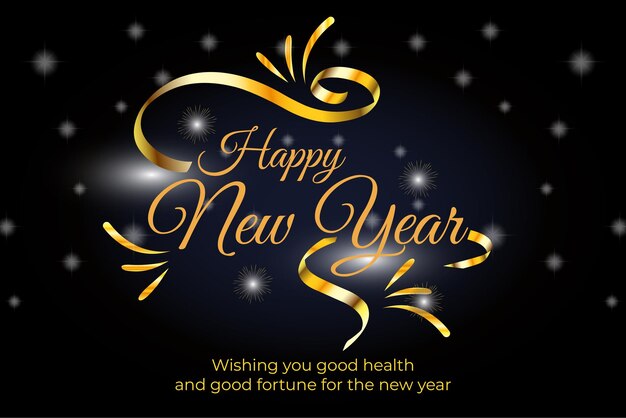 Vector vector happy new year illustration with typography letter