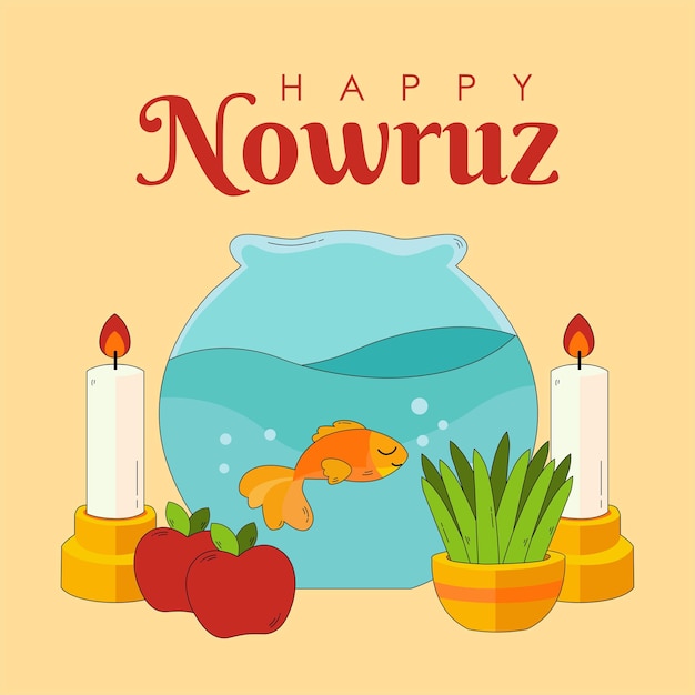 Vector happy nowruz post sjabloon