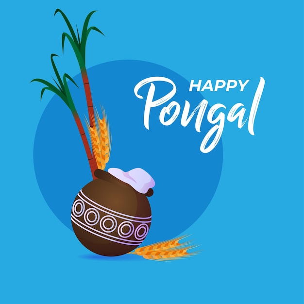 Vector vector happy pongal festival artistic background design vector