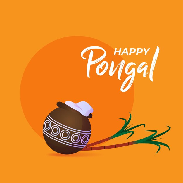Vector happy pongal festival artistic background design vector