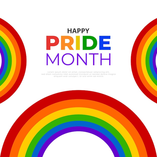 Vector happy pride month social media post simple design