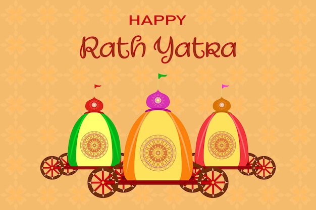 Вектор vector happy rath yatra day празднование господа джаганнатхи балабхадры и субхадры в индии