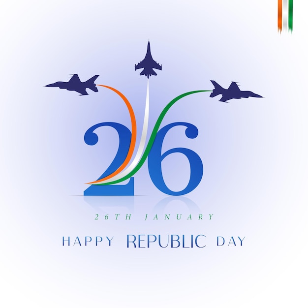 Vector Happy Republic Day 26 januari Indiase Republiek Dag 3d tekst vector Republiek Dag poster