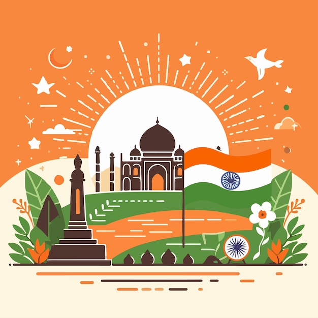 Vector vector happy republic day for indian