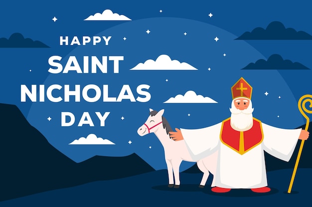 Vettore vettore happy saint nicholas day illustrazione di sfondo