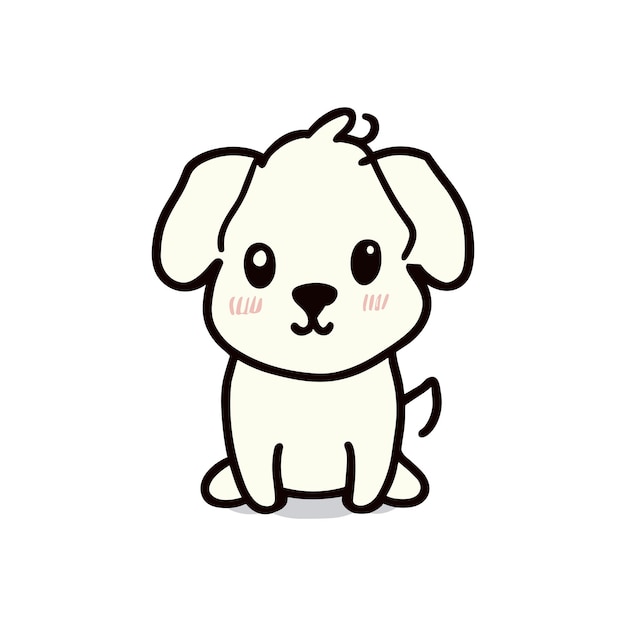 Vector happy small dog cute funny puppy vector cute dog sticking her tongue out cartoon icon