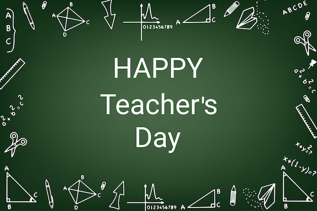 Vector Happy Teacher39s Day-kaart met inscripties Ontwerp voor wenskaart lay-out logo stempel of banner voor Teacher39s Day