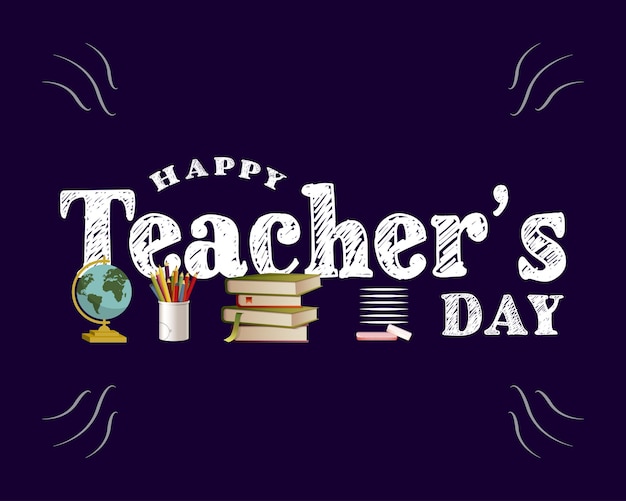 Vector Happy Teachers Day social media post design template with book