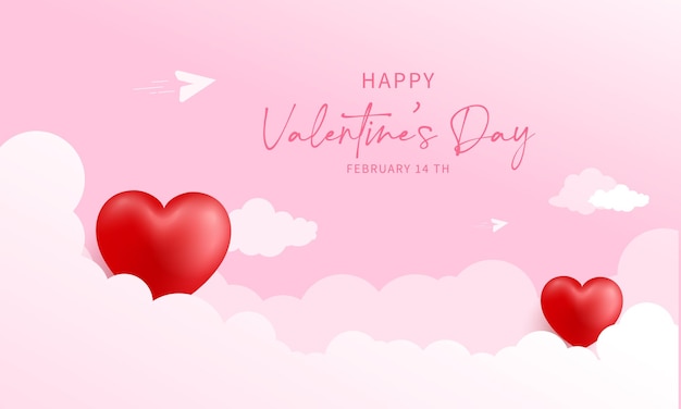 Vector happy valentines day background pink color