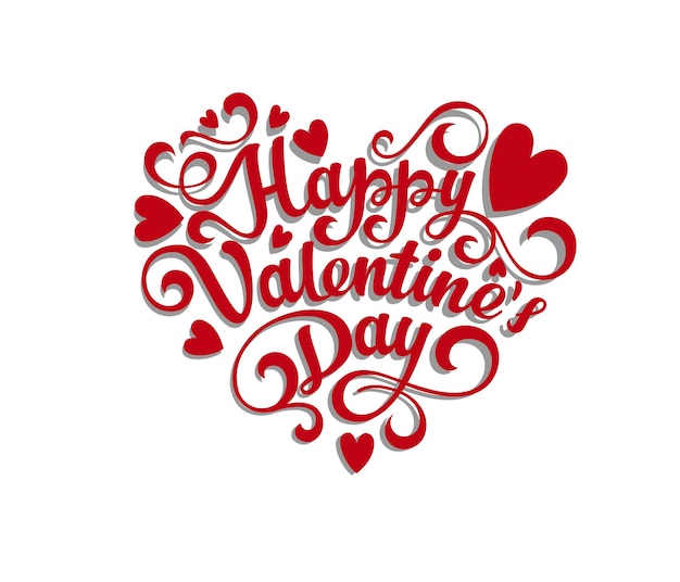 vector of happy valentines day calligraphy with hearts in text design