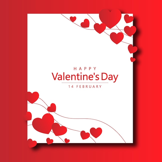 Vector happy valentines day greeting wishes decorative paper hearts card