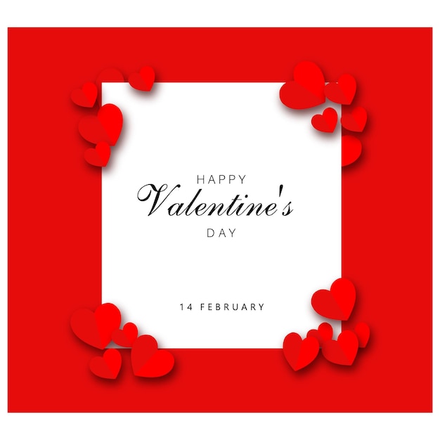 Vector happy valentines day greeting wishes decorative paper hearts card