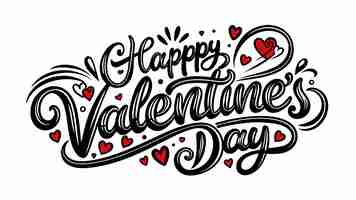 Vector vector happy valentines day handwrittern text isolated on a white backdrop