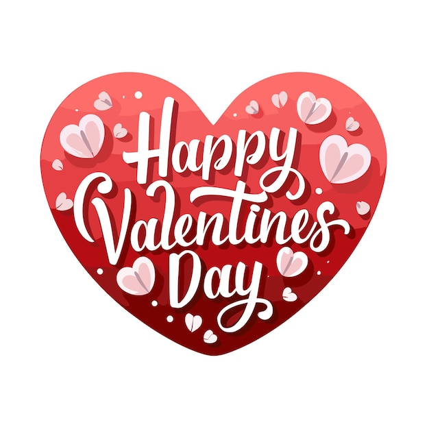 Vector vector happy valentines day text lettering heart shape