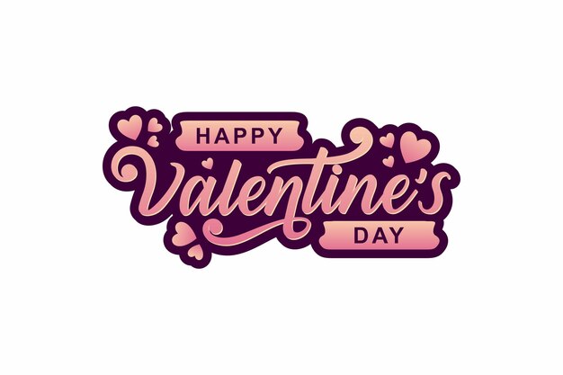 Vector happy valentines day with lettering