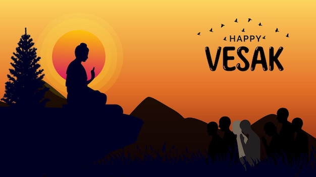 Vector vector happy vesak day holiday