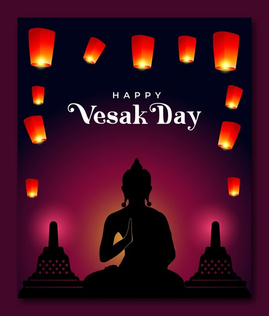 Vector happy vesak day holiday