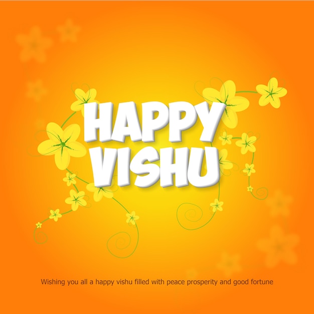 Vector Happy Vishu Carousel Orange Colour