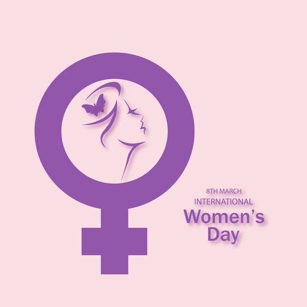 vector happy women's day concept design with female symbol