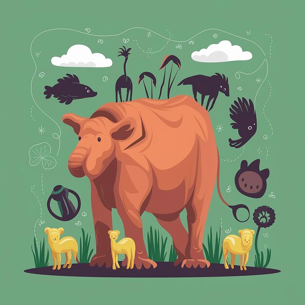 Vector vector happy world wild life day illustration flat design