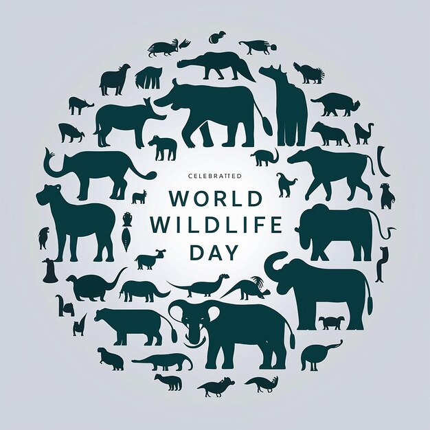 Vector vector happy world wild life day illustration flat design