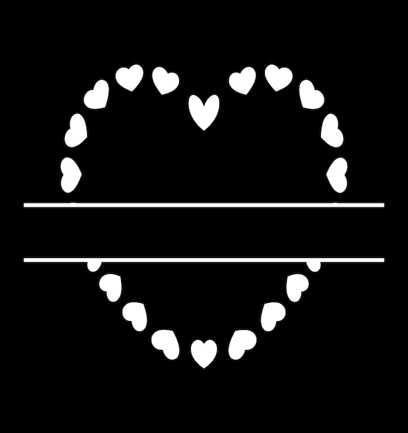 vector hart gespleten monogram letterontwerpen