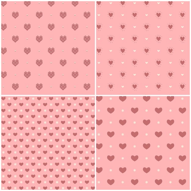 Vector hart patroon set. St Valentine ontwerpelementen.