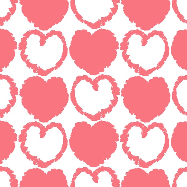 Vector hart patroon symmetrisch op een transparante achtergrond naadloze patroon Roze hart