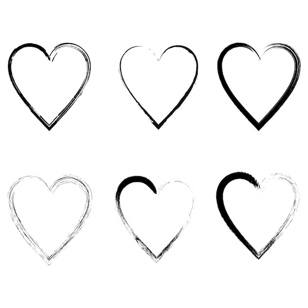 Vector vector harten silhouetten hartvorm ontwerp voor liefde symbolen