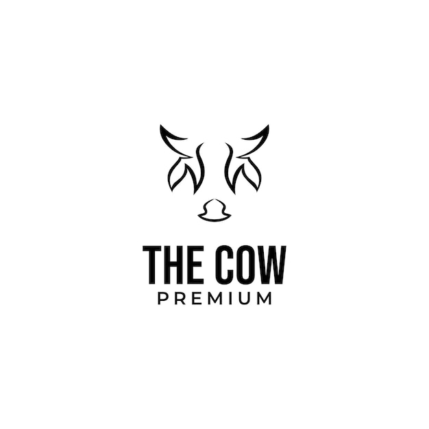 Vector head of a cow in a circle logo design concept for stock raising meat dairy farm and food