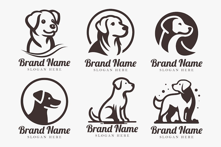 Vector vector head of dog logo icon design