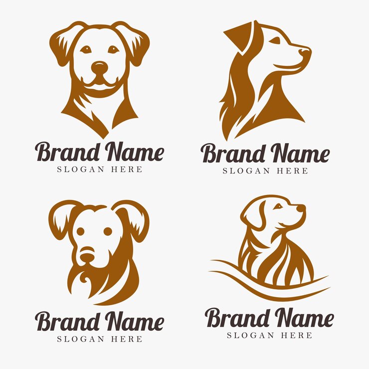 Vector vector head of dog logo icon design