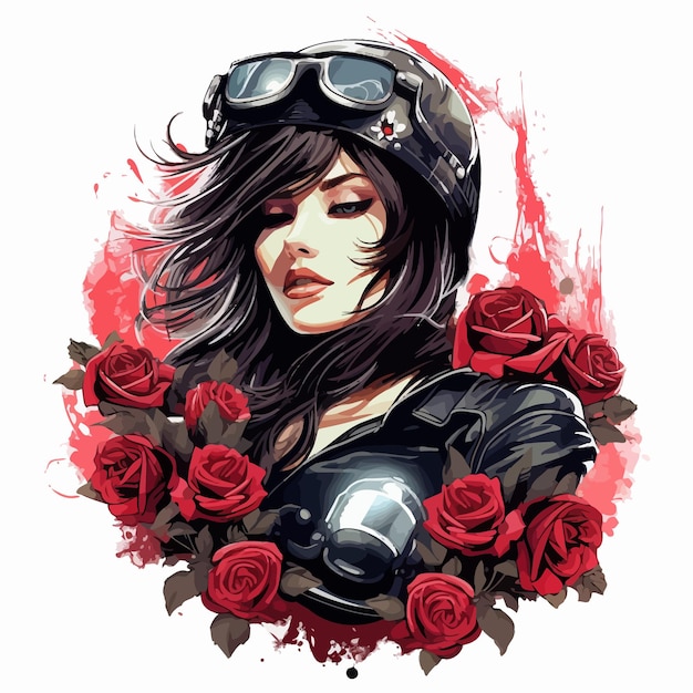 vector_head_girl_with_roses_and_motorcycle