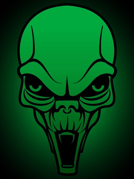 Vector head skull alien illustration