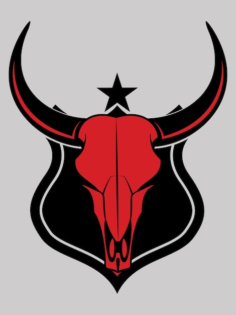 Vector head skull bull illustration