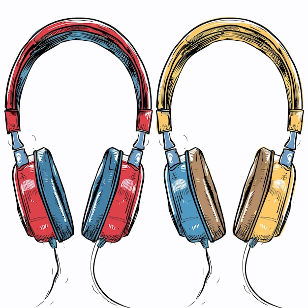 vector headphones on white background Generative AI