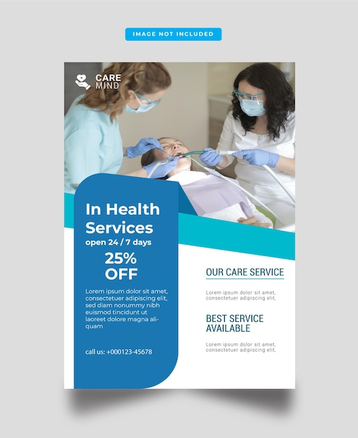 Vector vector healthcare medical flyer design template