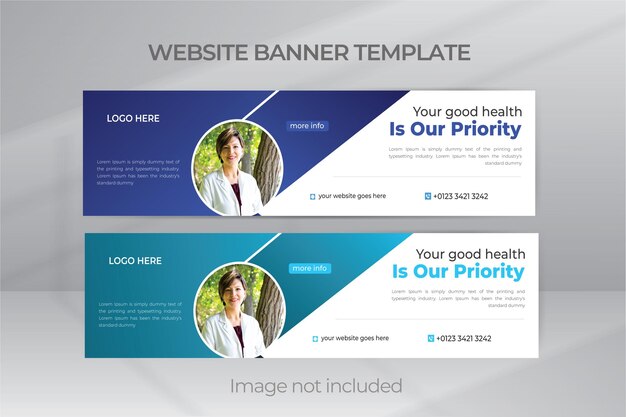 Vector healthcare and medical social media google ads template