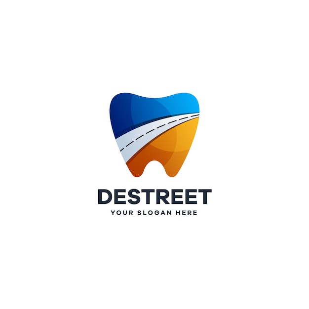 Vector healthy dental street gradient logo