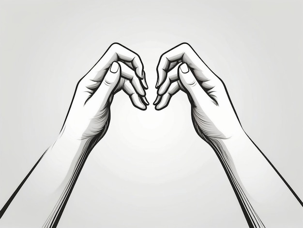 vector heart hand gesture