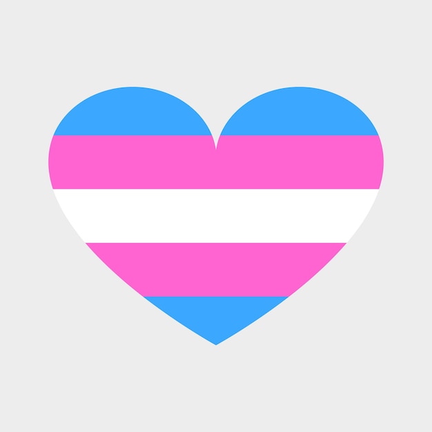 Векторное сердце в цветах флага лгбтг пять горизонтальных полос терпимости к трансгендерному флагу