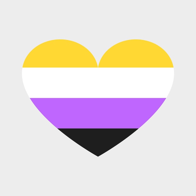 Vector vector heart in lgbtq colors four horizontal stripes nonbinary flag colors tolerance