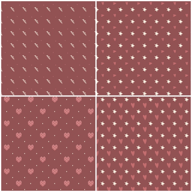 Vector heart pattern set. st valentine design elements.