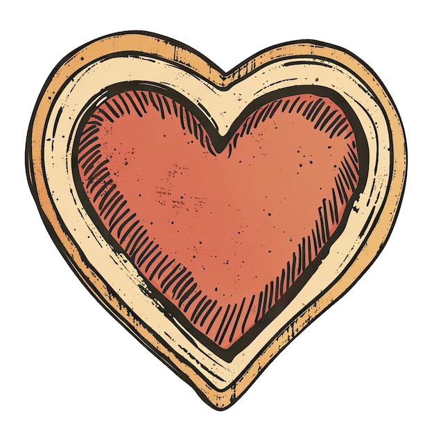 Vector heart shape stamp effect symbol